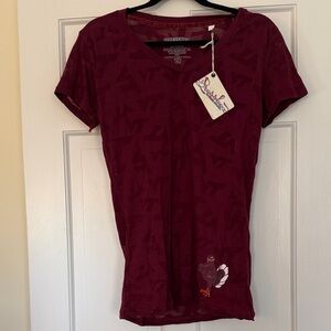 Pressbox Virginia Tech Women's Burgundy V-Neck Graphic Tee